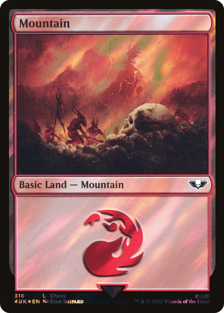 Mountain (316) (Surge Foil) (40K-316★) - Warhammer 40,000 Commander Foil