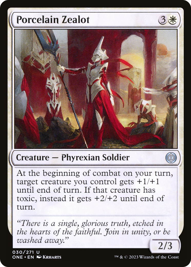 Porcelain Zealot (ONE-030) - Phyrexia: All Will Be One Foil