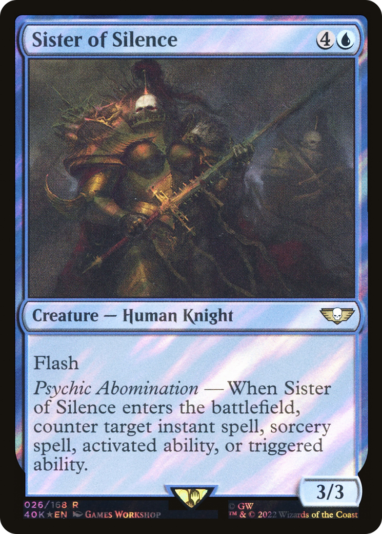 Sister of Silence (Surge Foil) (40K-26★) - Warhammer 40,000 Commander Foil