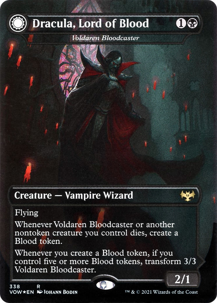 Dracula, Lord of Blood - Voldaren Bloodcaster (VOW-338) - Innistrad: Crimson Vow: (Double Faced Transform) (Borderless)
