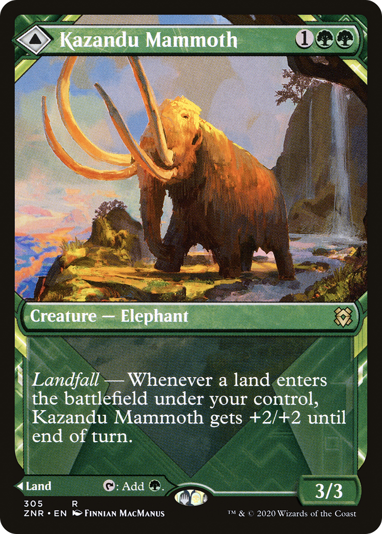 Mammouth de Kazandu // Vallée de Kazandu (ZNR-305) - Zendikar Rising : (Vitrine) Foil