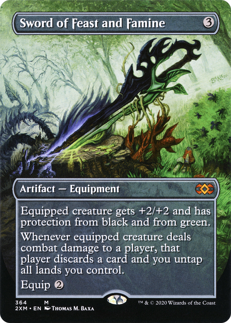 Sword of Feast and Famine (Borderless) (2XM-364) - Double Masters (Borderless) Foil