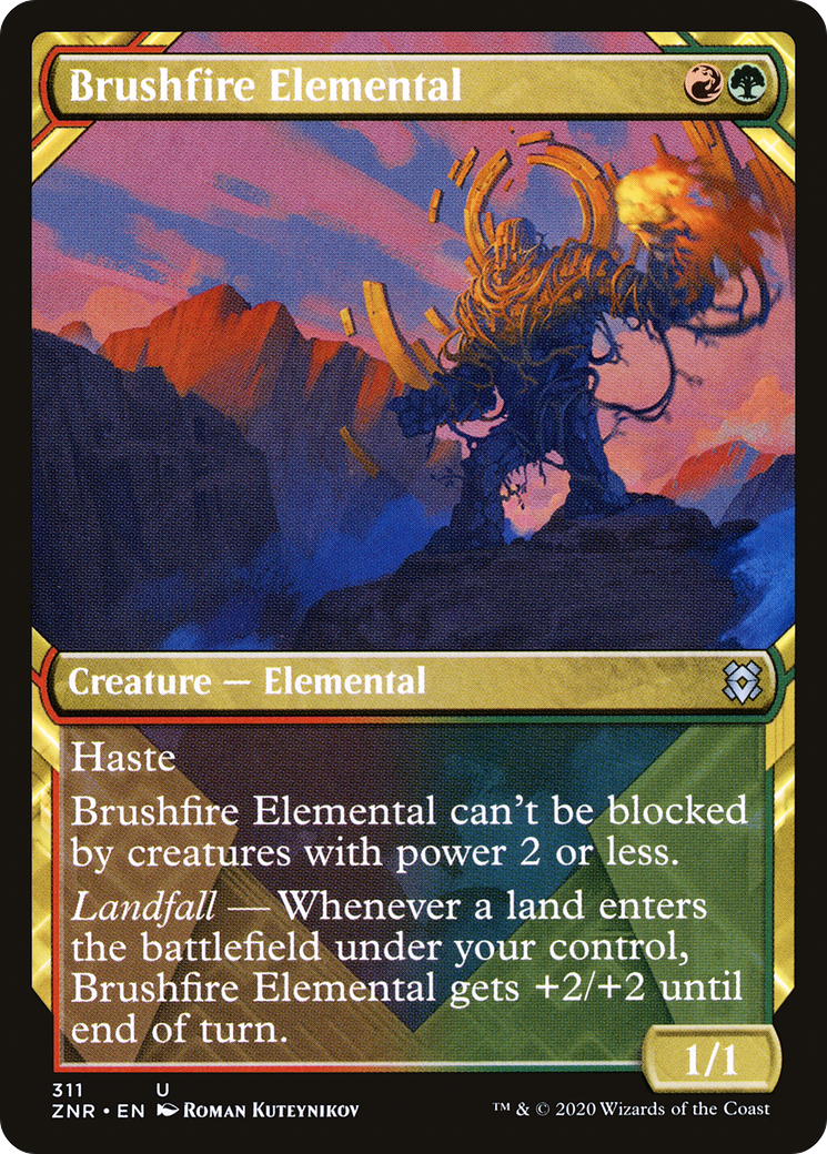 Brushfire Elemental (Showcase) (ZNR-311) - Zendikar Rising: (Showcase)