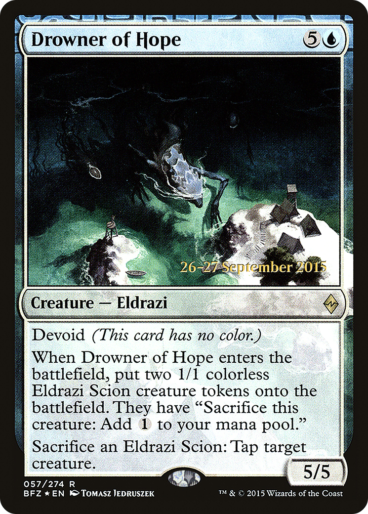 Drowner of Hope (PRE-057) - Battle for Zendikar Promos: (devoid) Foil