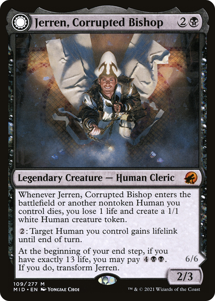 Jerren, Corrupted Bishop (MID-109) - Innistrad: Midnight Hunt: (Double Faced Transform)