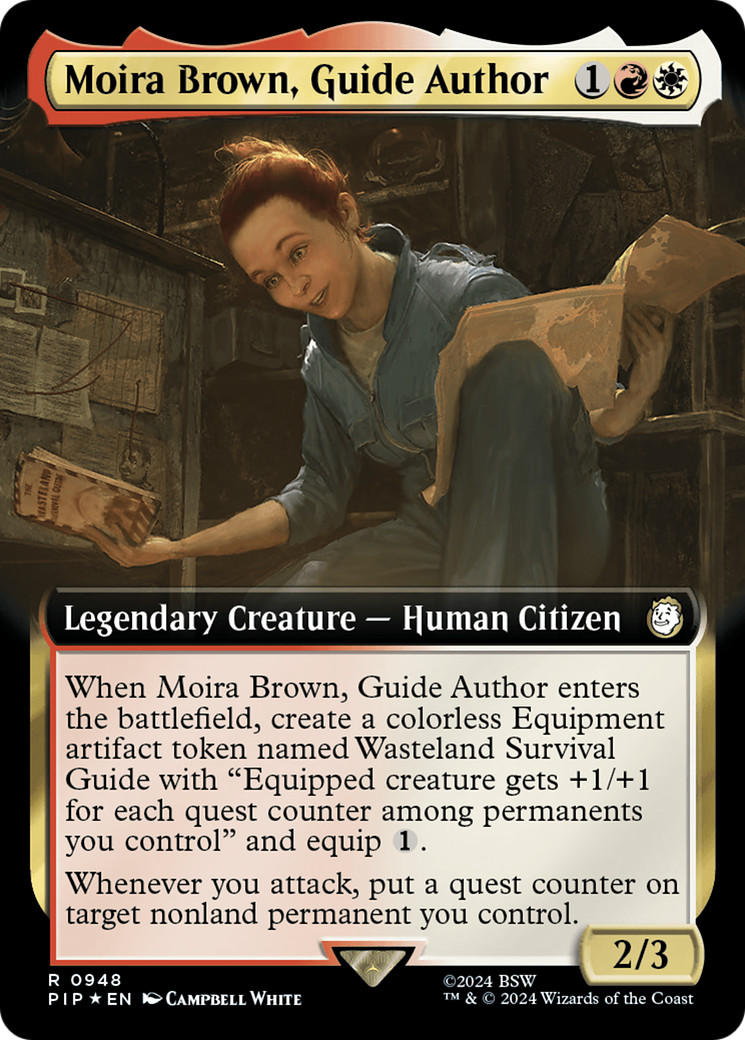 Moira Brown, Guide Author (Extended Art) (Surge Foil) (PIP-948) - Fallout: (Extended Art) Foil