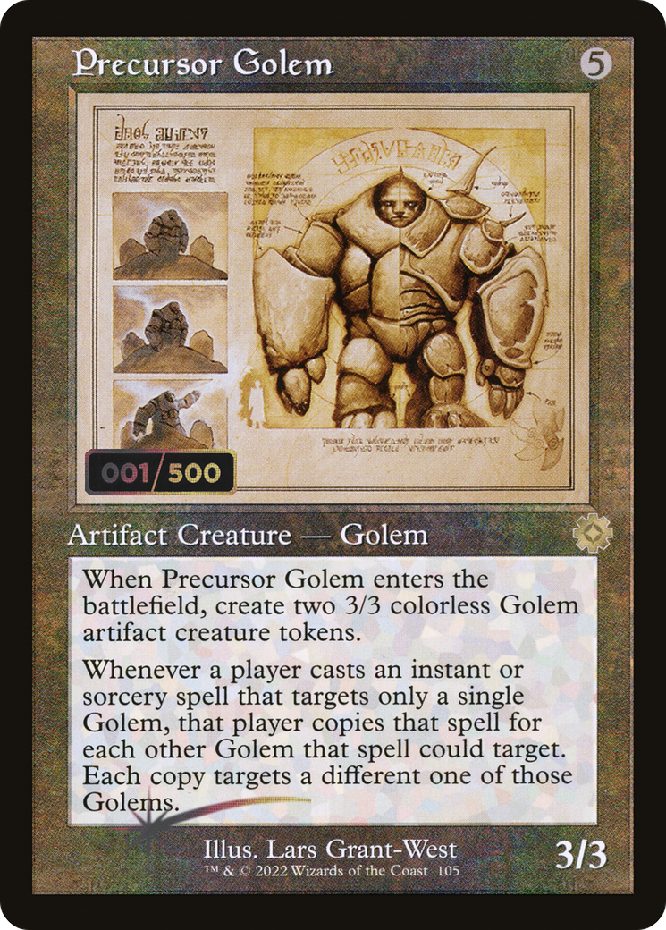 Precursor Golem (Schematic) (Serial Numbered) (BRR-105) - The Brothers' War Retro Artifacts Foil
