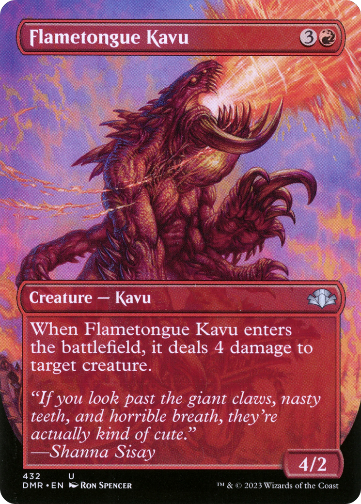 Flametongue Kavu (Borderless) (DMR-432) - Dominaria Remastered (Borderless) Foil