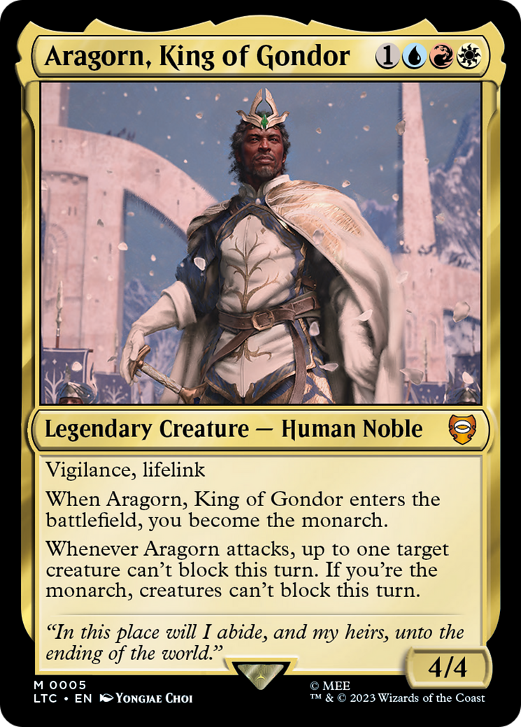Aragorn, King of Gondor (LTC-005) - Tales of Middle-earth Commander Foil