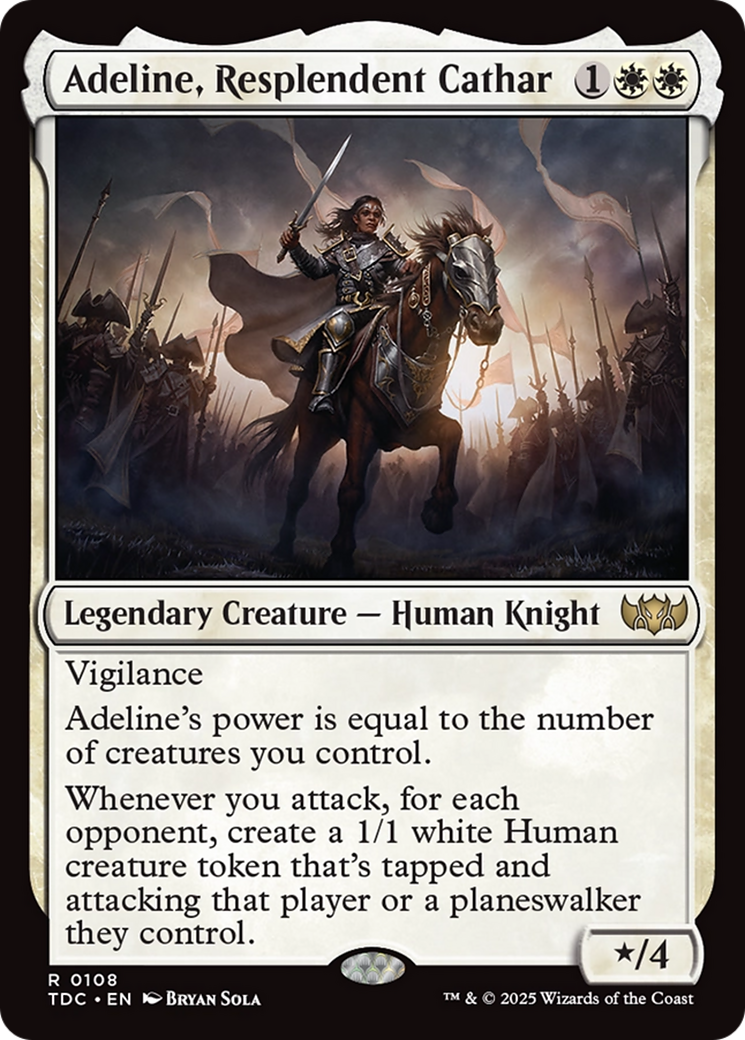 Adeline, Cathare resplendissante (TDC-108) - Commandant : Tarkir : Tempête de dragons