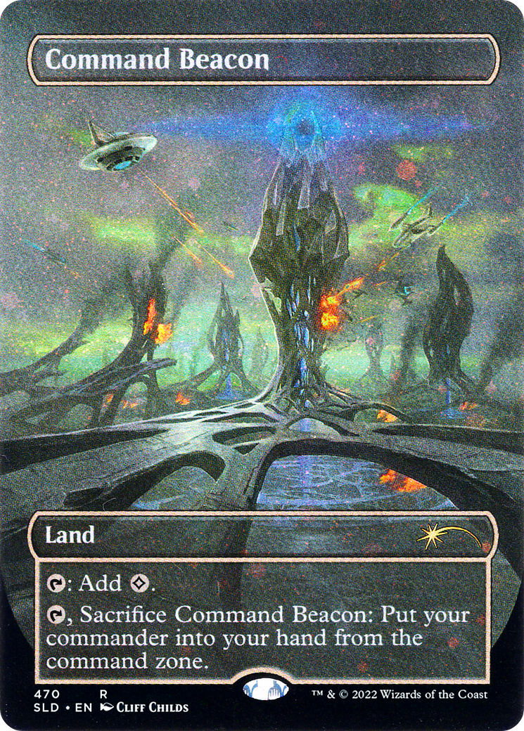 Command Beacon (Borderless) (Galaxy Foil) (SLD-470) - Secret Lair Drop (Borderless) Foil