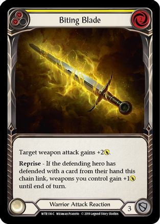 Biting Blade (Yellow) (WTR136) - Welcome to Rathe Unlimited Edition Rainbow Foil