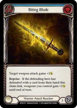 Biting Blade (Blue) (WTR137) - Welcome to Rathe Unlimited Edition Rainbow Foil