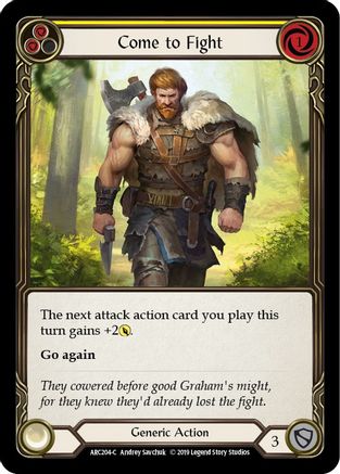 Venez combattre (jaune) (ARC204) - Arcane Rising Édition illimitée Rainbow Foil