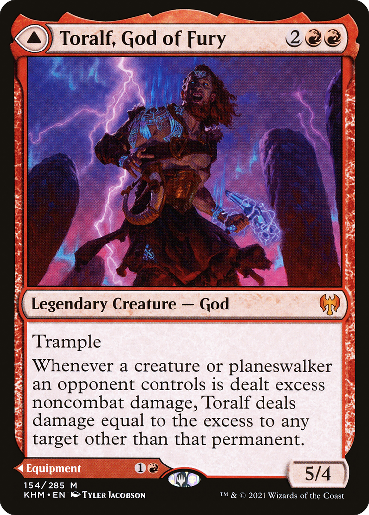 Toralf, Dieu de la Fureur // Marteau de Toralf (KHM-154) - Kaldheim Foil