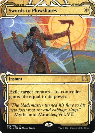 Swords to Plowshares (Foil Etched) (STA-010) - Strixhaven Mystical Archive (Borderless) Foil