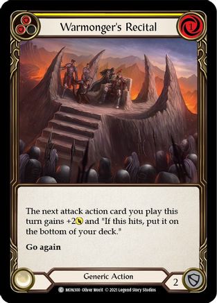 Warmonger's Recital (Yellow) (MON300) - Monarch 1st Edition Rainbow Foil