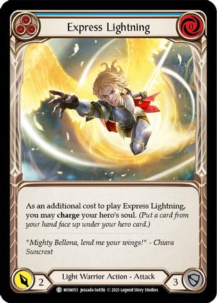 Express Lightning (Blue) (MON053) - Monarch 1st Edition Rainbow Foil