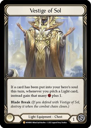 Vestige of Sol (MON060) - Monarch Unlimited Edition Rainbow Foil
