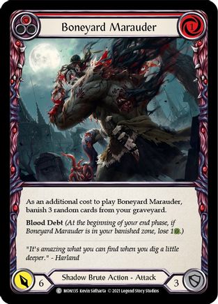 Boneyard Marauder (Red) (MON135) - Monarch 1st Edition Rainbow Foil