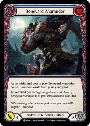 Boneyard Marauder (Blue) (MON137) - Monarch 1st Edition Rainbow Foil