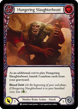 Hungering Slaughterbeast (Blue) (MON149) - Monarch 1st Edition Rainbow Foil