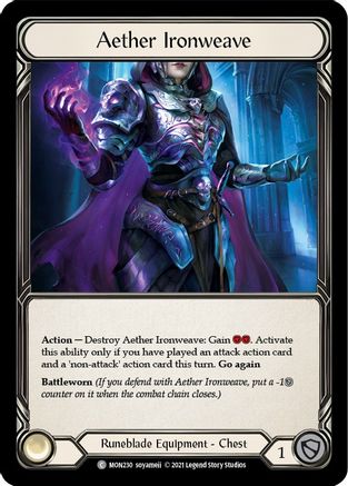Aether Ironweave (MON230) - Monarch 1st Edition Cold Foil