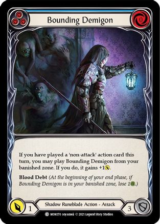 Bounding Demigon (Blue) (MON170) - Monarch 1st Edition Rainbow Foil