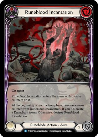 Incantation de Sang Runique (Rouge) (Extended Art) (EVR107) - Feuille Arc-en-ciel Everfest 1re Édition
