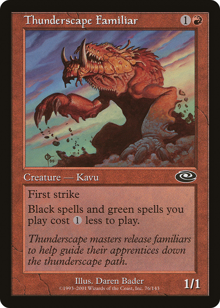 Thunderscape Familier (PLS-076) - Feuille de changement de plan