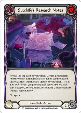 Notes de recherche de Sutcliffe (bleu) (1HP299) - Pack historique Vol. 1