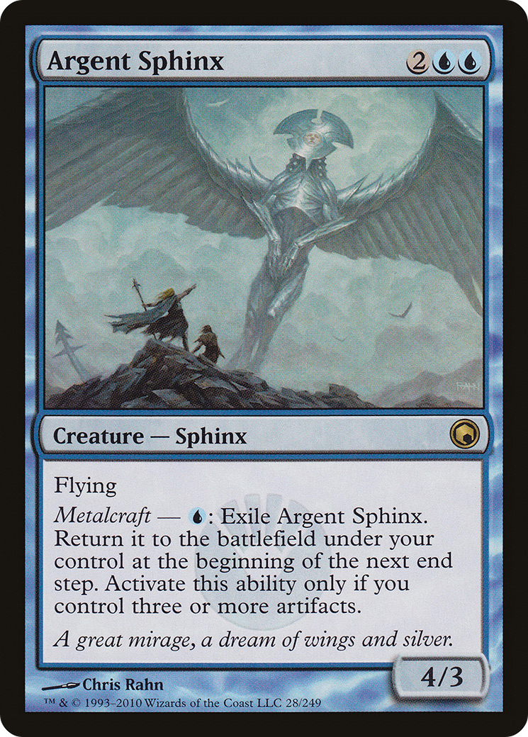 Sphinx d'Argent (SOM-028) - Feuille des Cicatrices de Mirrodin