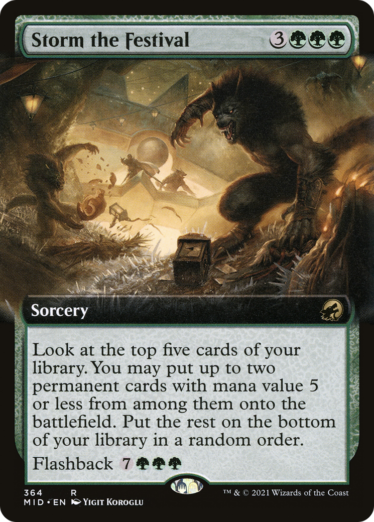 Storm the Festival (Extended Art) (MID-364) - Innistrad: Midnight Hunt: (Extended Art) Foil