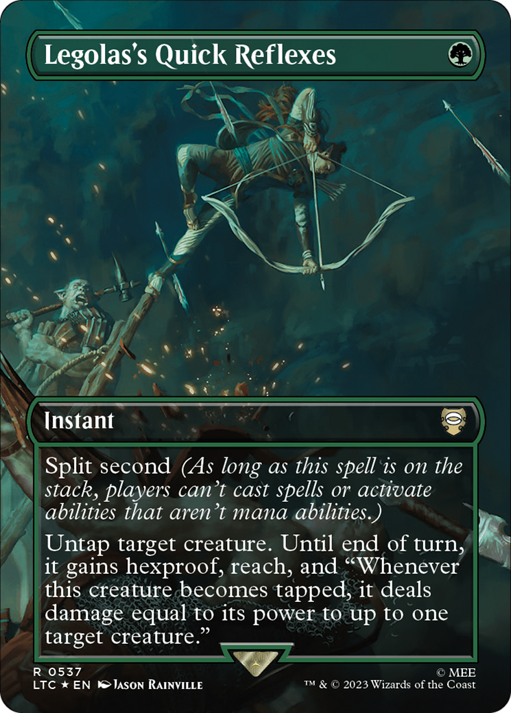 Legolas's Quick Reflexes (Borderless) (Surge Foil) (LTC-537) - Tales of Middle-earth Commander (Borderless) Foil
