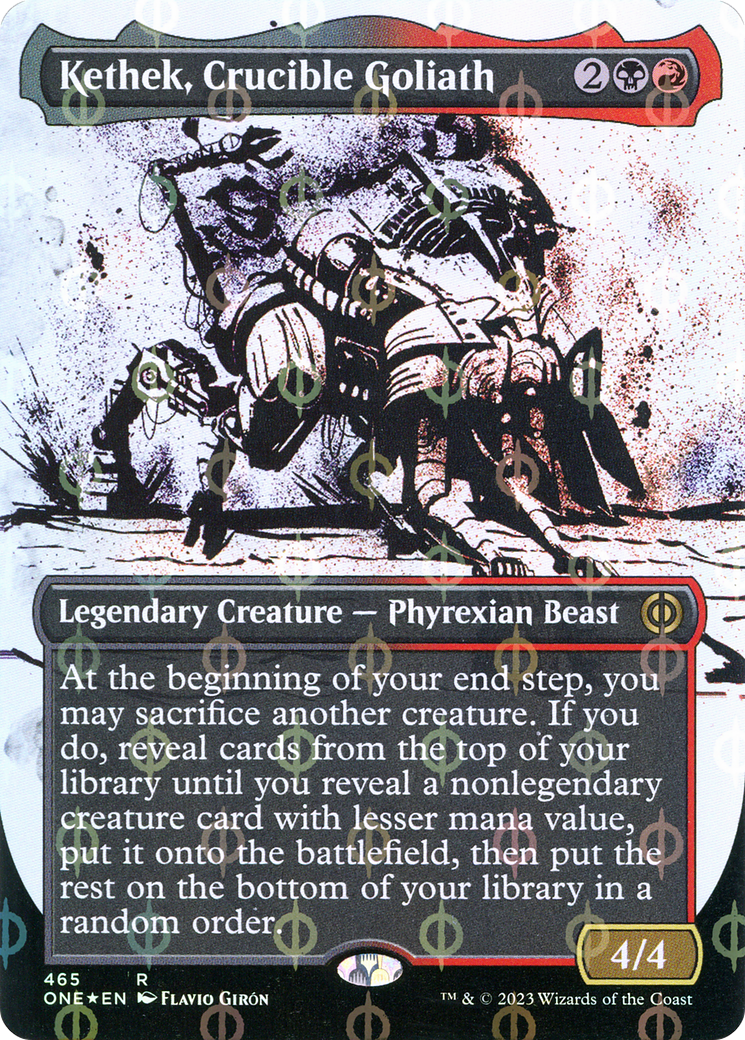 Kethek, Crucible Goliath (ONE-465) - Phyrexia : All Will Be One : (Showcase) (Borderless) Foil