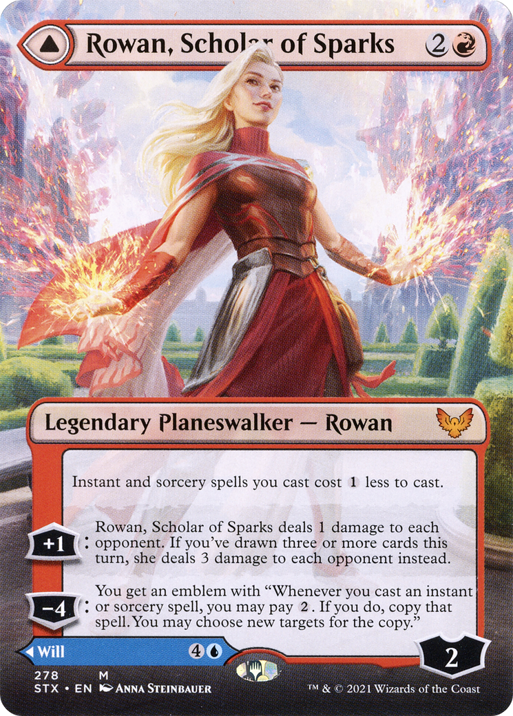 Rowan, Scholar of Sparks (Borderless) (STX-278) - Strixhaven: School of Mages (Borderless) Foil