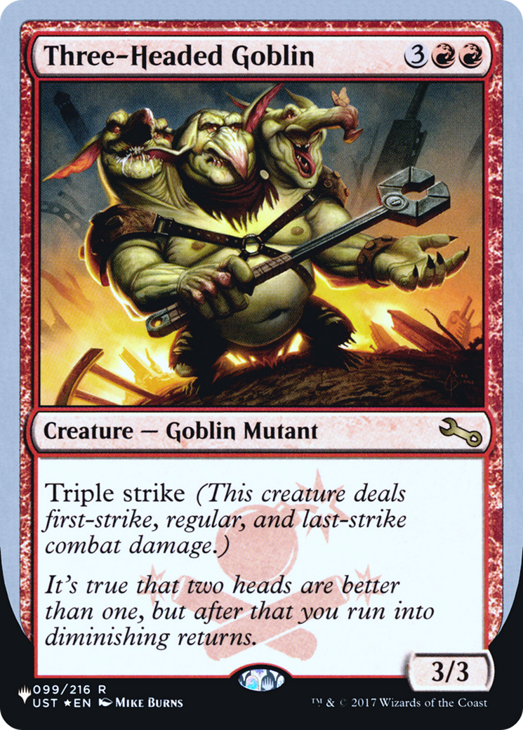 Three-Headed Goblin (LIST-031) - The List (Unfinity Foil Edition) Foil
