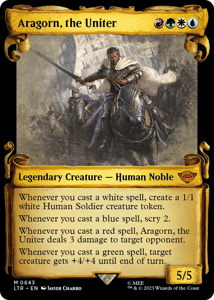 Aragorn, the Uniter (Showcase Scrolls) (LTR-643) - The Lord of the Rings: Tales of Middle-earth: (Showcase) Foil