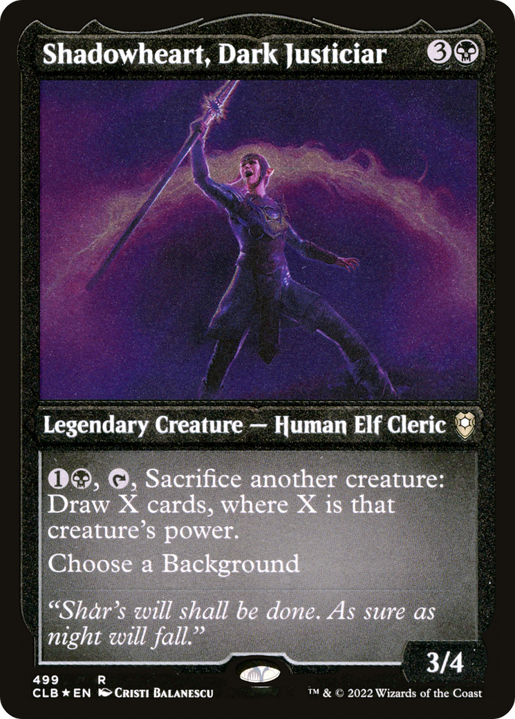 Shadowheart, Dark Justiciar (CLB-499) - Commander Legends: Battle for Baldur's Gate Etched Foil