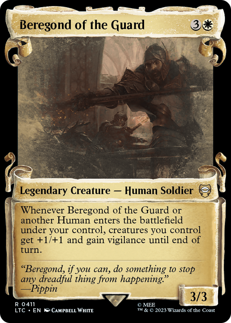 Beregond of the Guard (Showcase Scrolls) (LTC-411) - Tales of Middle-earth Commander: (Showcase) Foil