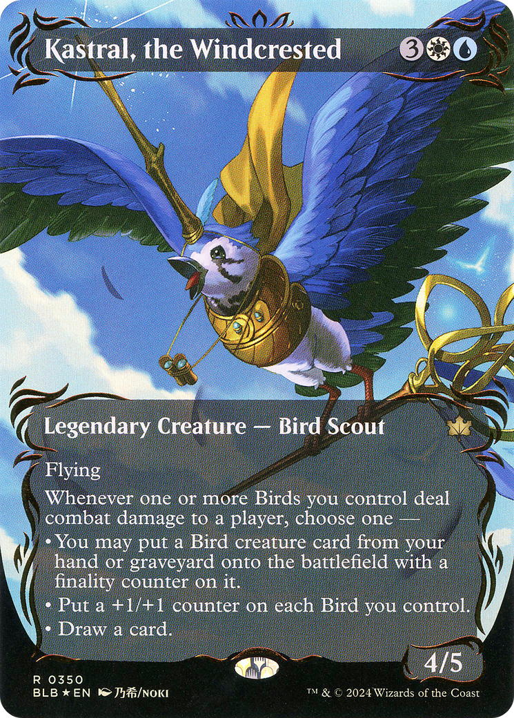Kastral, the Windcrested (Borderless) (Raised Foil) (BLB-350) - Bloomburrow: (Showcase) (Borderless) Foil