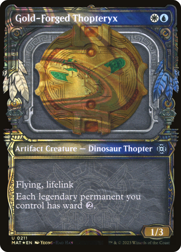 Gold-Forged Thopteryx (Halo Foil) (MAT-211) - March of the Machine: The Aftermath: (Showcase) Foil