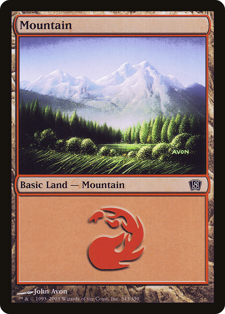 Mountain (343) (8ED-343★) - Eighth Edition Foil