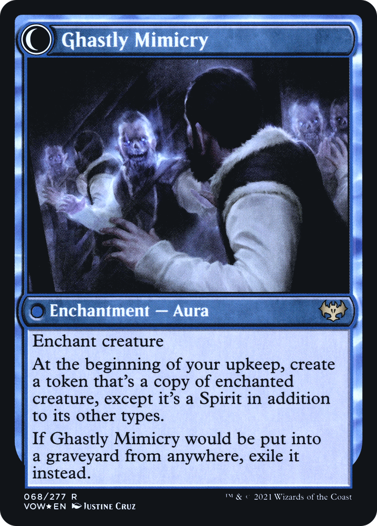 Mirrorhall Mimic // Ghastly Mimicry (PVOW-68S) - Innistrad : Crimson Vow Promos : (Transformation double face) Foil