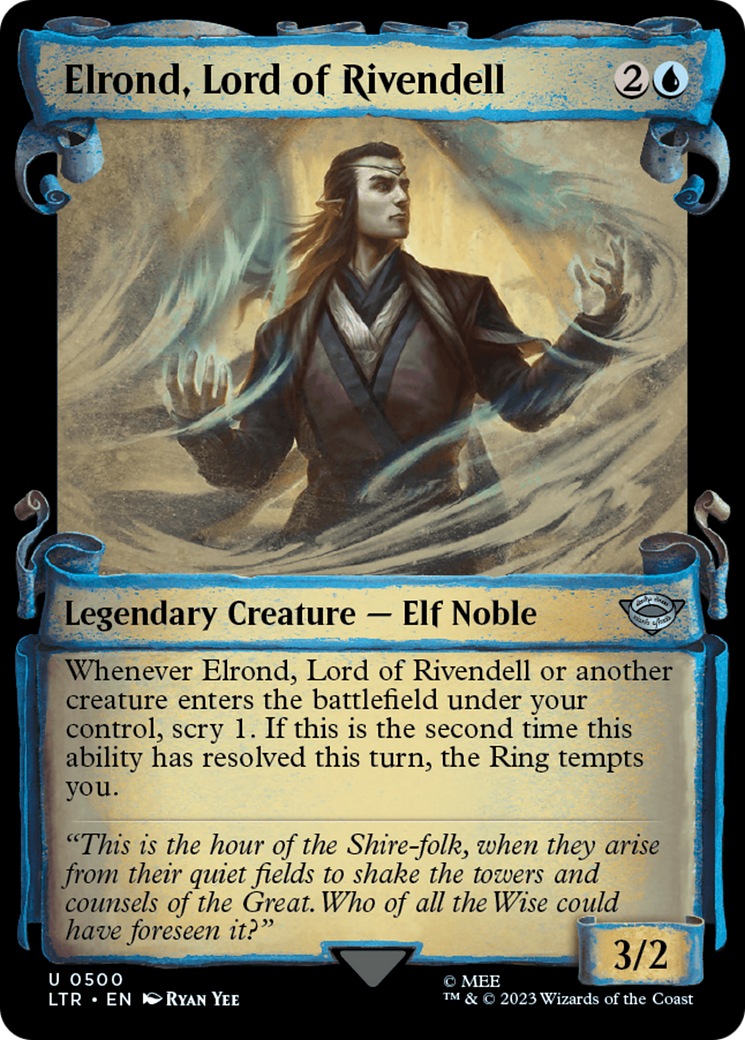 Elrond, Lord of Rivendell (Showcase Scrolls) (LTR-500) - The Lord of the Rings: Tales of Middle-earth: (Showcase)