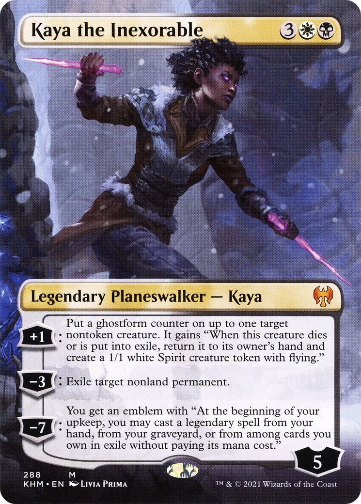 Kaya the Inexorable (Borderless) (KHM-288) - Kaldheim (Borderless) Foil
