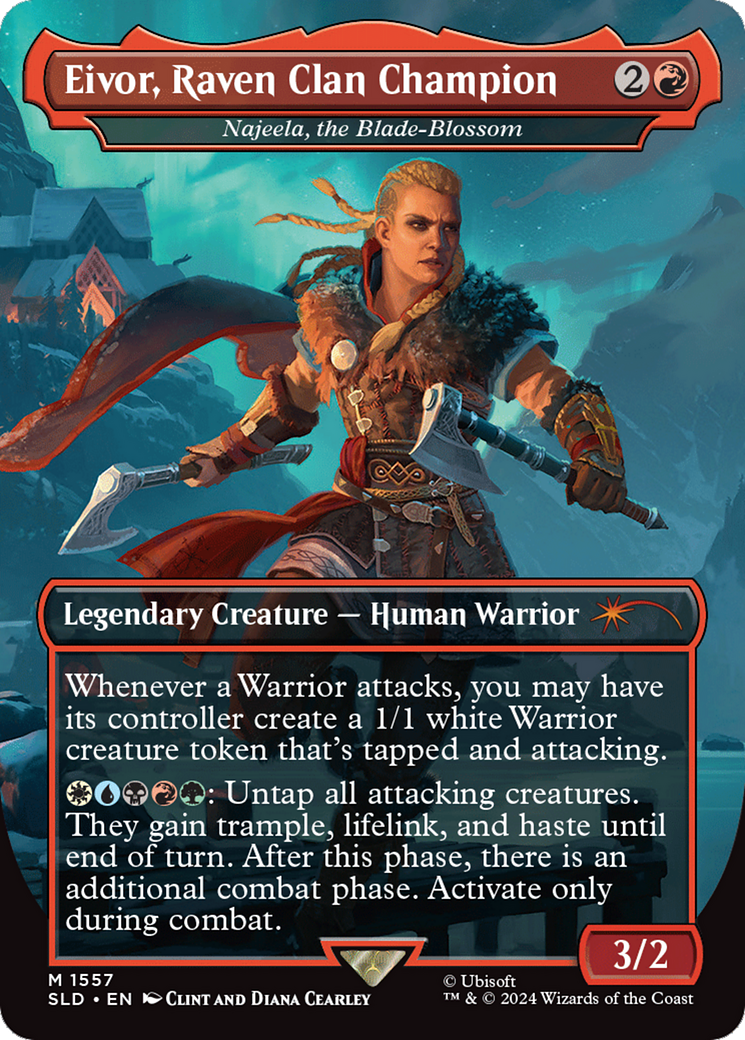 Najeela, la Lame-Fleur (SLD-1557) - Butin Secret Lair / Eivor, Champion du Clan du Corbeau (Sans Bordure) Foil