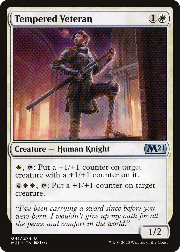 Tempered Veteran (M21-041) - Core Set 2021 Foil