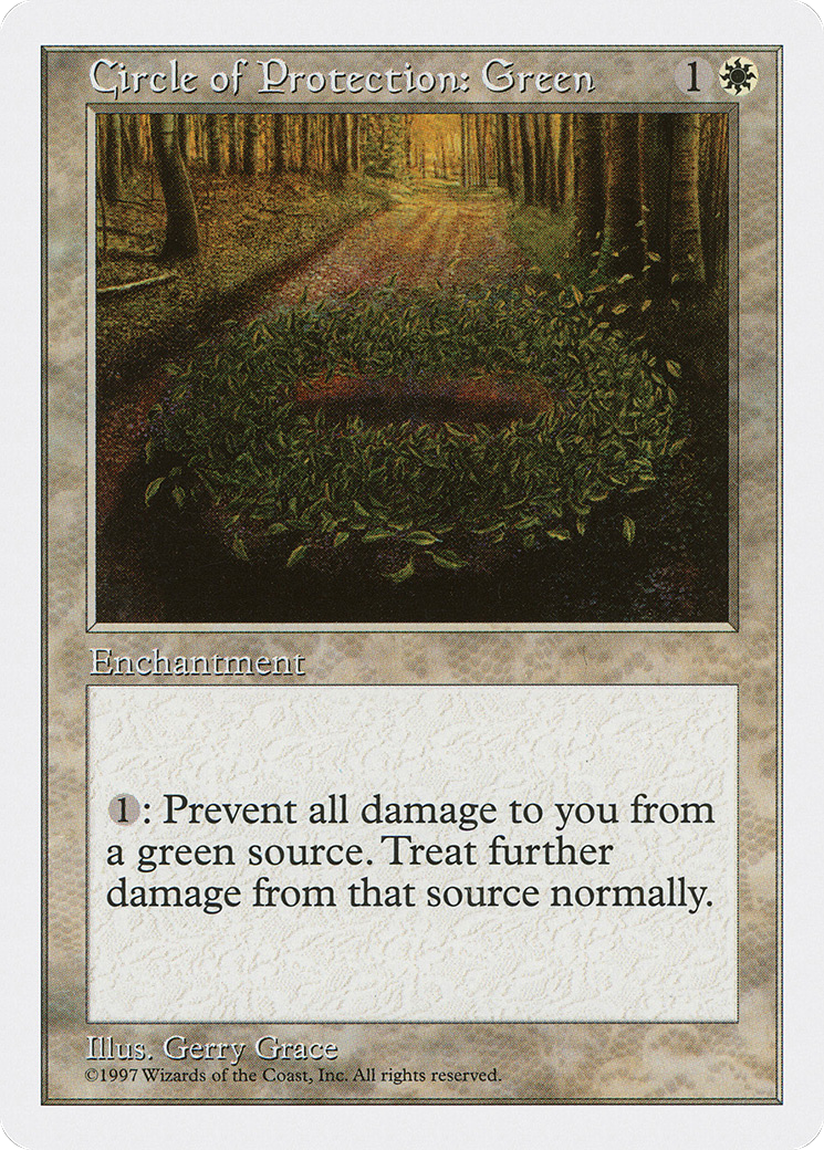 Cercle de protection : Vert (5ED-019) - Cinquième édition