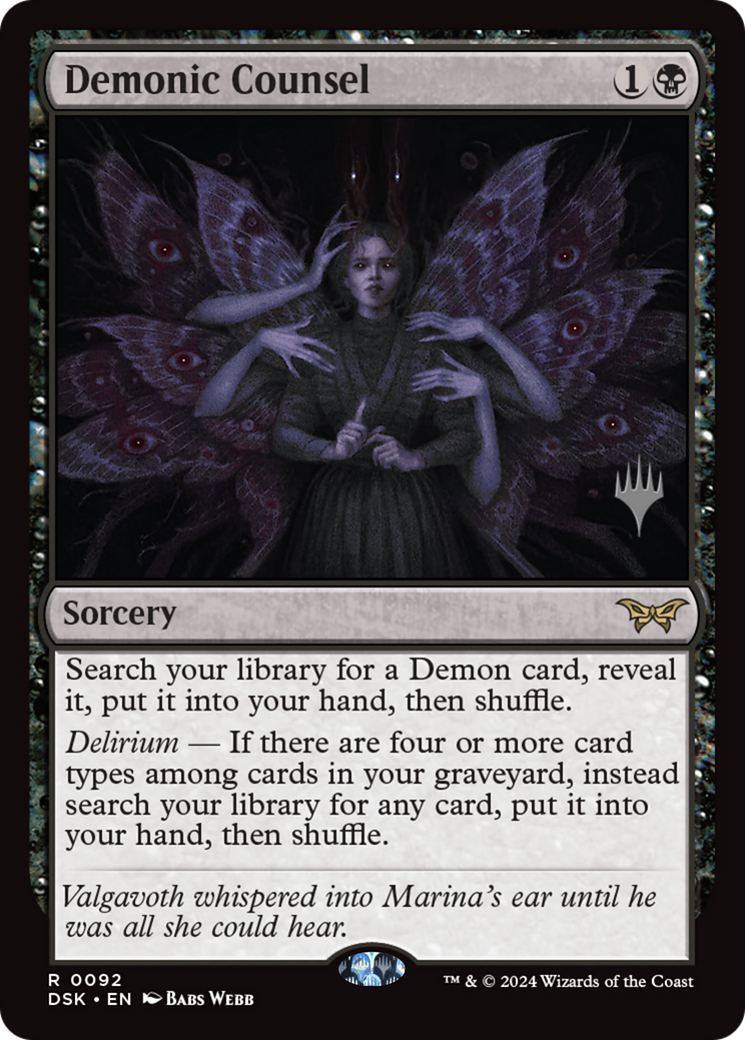 Conseil démoniaque (PDSK-92P) - Promotions Duskmourn : House of Horror